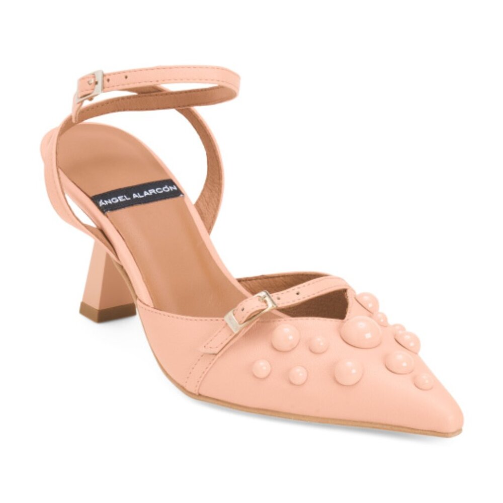 ANGEL ALARCON Made In Spain Leather Heels With Ankle Strap